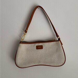 JE PEI Eva Shoulder Handbag - Beige Canvas
